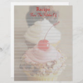 Trio Cherry Cupcakes Lined Recipe Letterhead (Vorne/Hinten)