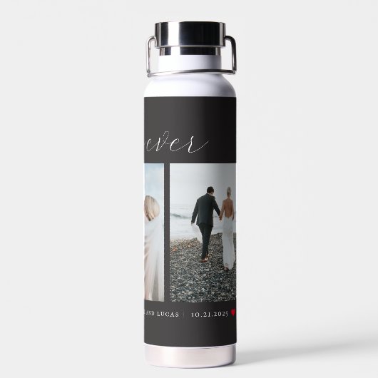 Trio Collage EDITABLE FARBFLASCHE Trinkflasche (Rückseite)