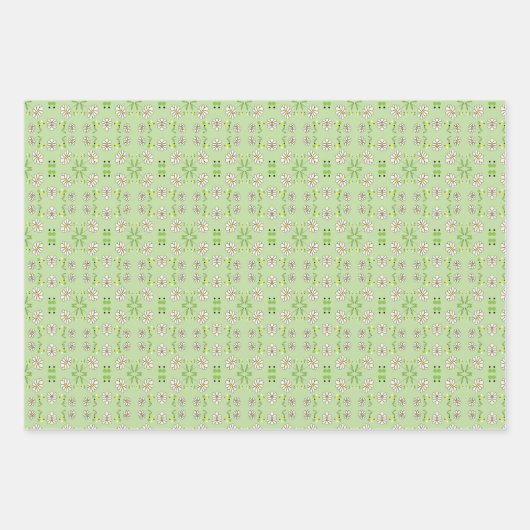 Trio dekorativer Muster Geschenkpapier Set (Vorderseite)