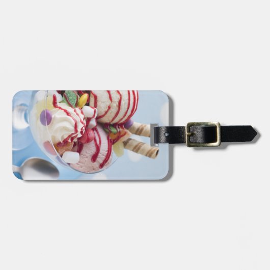 Trio der Eiscreme und des süßen Eiscremebechers Gepäckanhänger (Vorderseite horizontal)