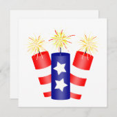 Trio der Feuerwehr für den 4. Juli Einladung (Vorne/Hinten)