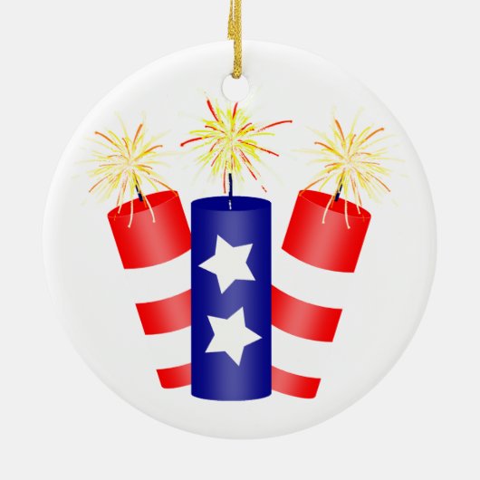 Trio der Feuerwehr für den 4. Juli Keramik Ornament (Hinten)