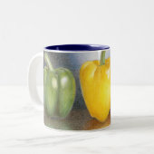 Trio der Paprikaschoten-Kunst-Tasse Zweifarbige Tasse (Vorderseite Links)