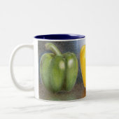 Trio der Paprikaschoten-Kunst-Tasse Zweifarbige Tasse (Links)