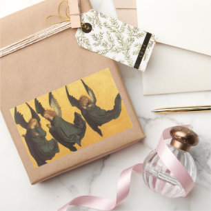 Trio der Renaissanceengel von Master of Housebook Rechteckiger Aufkleber