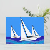 Trio der Segelboote Einladung (Stehend Vorderseite)