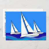 Trio der Segelboote Einladung (Vorne/Hinten)