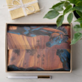 Trio der Wilden Pferde in der Wüste bei Sonnenunte Seidenpapier (Geschenk)