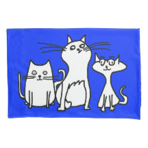 Trio des Cartoon-Katzen-Kissenbezugs