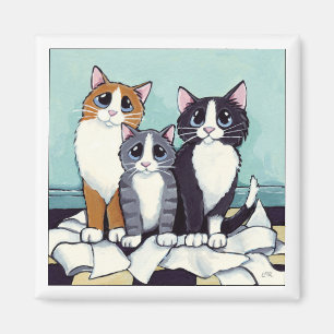 Trio des wahrscheinlichen Katzen-Kunst-Magneten Magnet