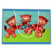 Trio-Druck für Kätzchen Große Geschenktüte (Rückseite)