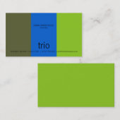 Trio-dunkle Olive, helles Blaues u. grün Visitenkarte (Vorne/Hinten)