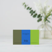 Trio-dunkle Olive, helles Blaues u. grün Visitenkarte (Stehend Vorderseite)