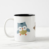 Trio-Eulen Zweifarbige Tasse (Links)