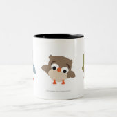 Trio-Eulen Zweifarbige Tasse (Mittel)