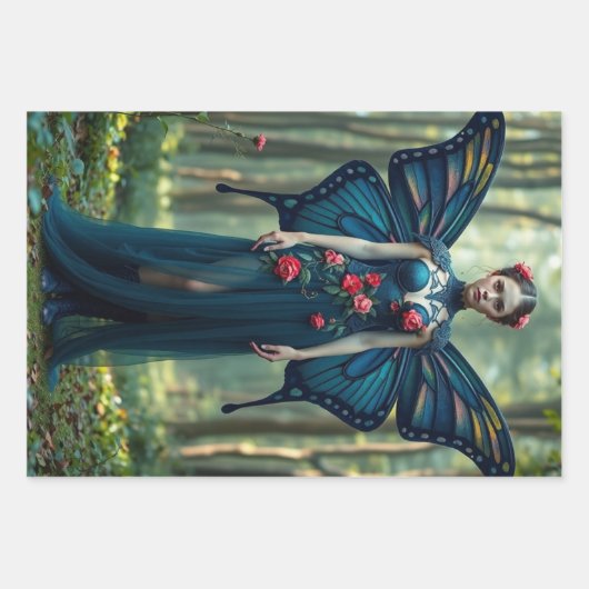 Trio Fairy Decoupage Packpapier Geschenkpapier Set (Vorderseite 2)