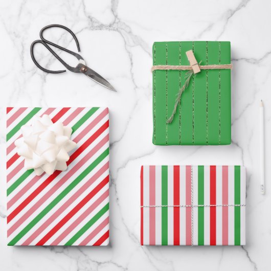 Trio hübsche Weihnachtslieder Geschenkpapier Set (Vorderseite)