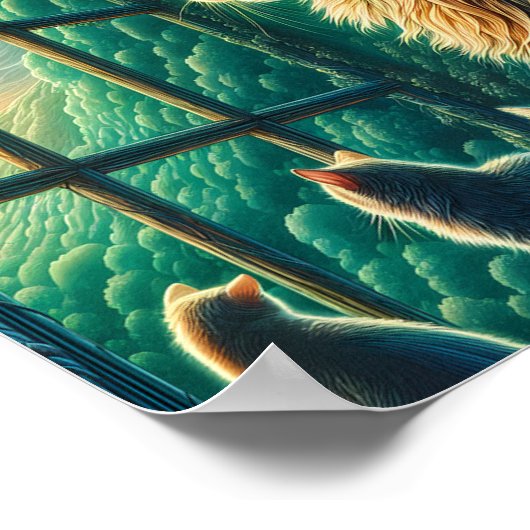 Trio im Fenster flüstern Poster (Ecke)