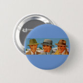Trio in der Fedora der 50er Jahre Button (Vorne & Hinten)