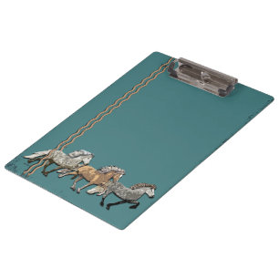 Trio in Tolt isländischen Pferden Klemmbrett