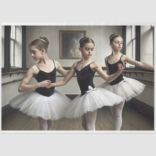 Trio in Tulle Ballerina Decoupage Seidenpapier (Vorderseite)