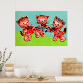 Trio kitten poster (Küche)