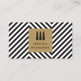 Trio-Logo für Lipstick mit Retro-Schwarz/Weiß-Must Visitenkarte