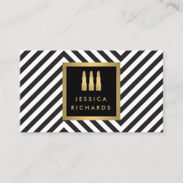 Trio-Logokombination Schwarz/Weiß-Muster Schönheit Visitenkarte