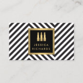 Trio-Logokombination Schwarz/Weiß-Muster Schönheit Visitenkarte (Vorderseite)