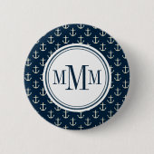 Trio Monogram Anchor Muster Button (Vorderseite)