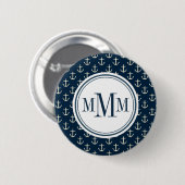 Trio Monogram Anchor Muster Button (Vorne & Hinten)