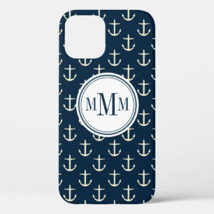 Trio Monogram Anchor Muster Case-Mate iPhone Hülle