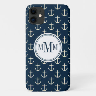 Trio Monogram Anchor Muster Case-Mate iPhone Hülle