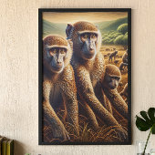 Trio of Affen Frolcking Poster