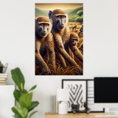 Trio of Affen Frolcking Poster (Heimbüro)