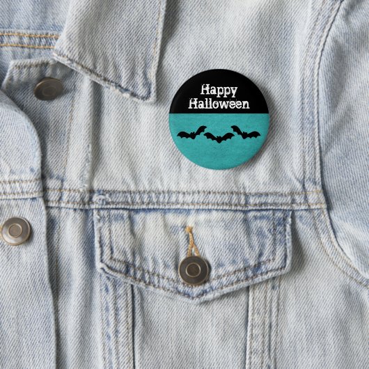 Trio of Bats Halloween Button, Aquamarin Button (Beispiel)