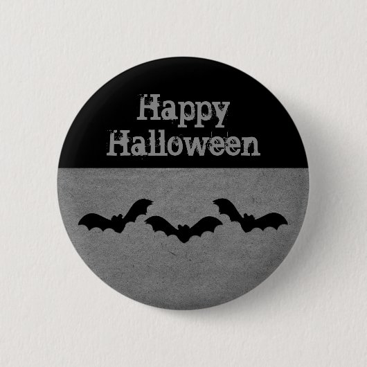 Trio of Bats Halloween Button, grau Button (Vorderseite)