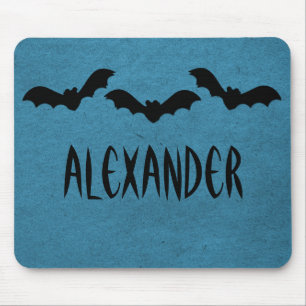 Trio of Bats Halloween Mousepad, Dunkelblau Mousepad