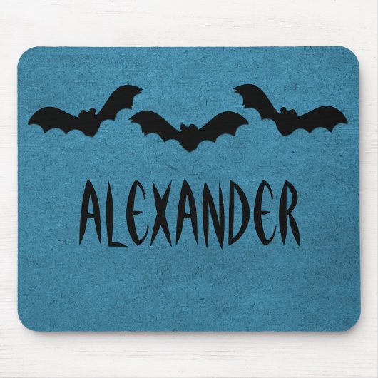 Trio of Bats Halloween Mousepad, Dunkelblau Mousepad (Vorne)