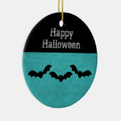 Trio of Bats Halloween Ornament, Aquamarin Keramikornament (Rechts)