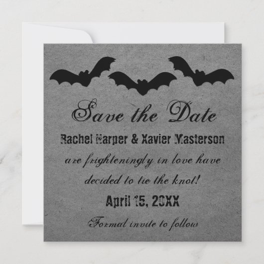 Trio of Bats Halloween Save the Date einladen (Vorderseite)