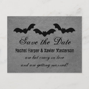 Trio of Bats Halloween Save the Date Postkarte