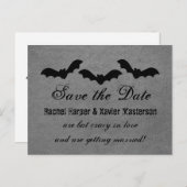 Trio of Bats Halloween Save the Date Postkarte (Vorne/Hinten)