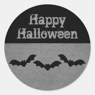 Trio of Bats Halloween Stickers, grau Runder Aufkleber