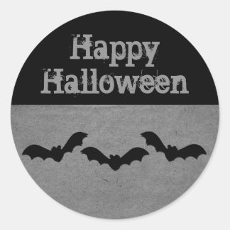 Trio of Bats Halloween Stickers, grau Runder Aufkleber