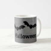 Trio of Bats Halloween Tasse, grau Kaffeetasse (VorderseiteRechts)