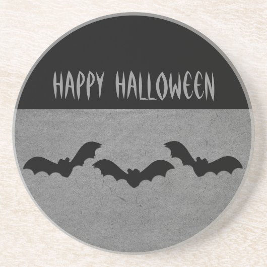 Trio of Bats Halloween Untersetzer, grau Sandstein Untersetzer (Vorne)
