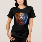 Trio of Elemental Tigers – Fire, Ice & Spirit Tri-Blend Shirt (Vorderseite)