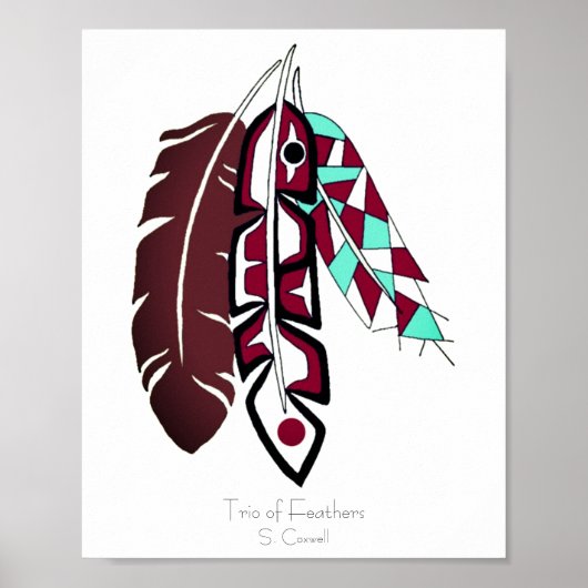 Trio of Feathers Original Art Poster (Vorne)