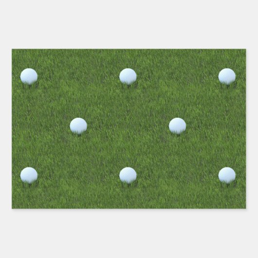 Trio of Golf Ball Designs für Golfer Geschenkpapier Set (Vorderseite)